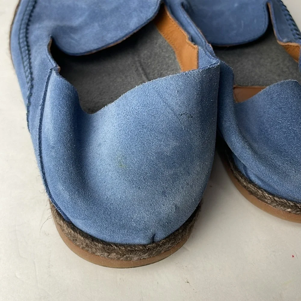 Aquatalia Nick Suede Blue Penny Loafers